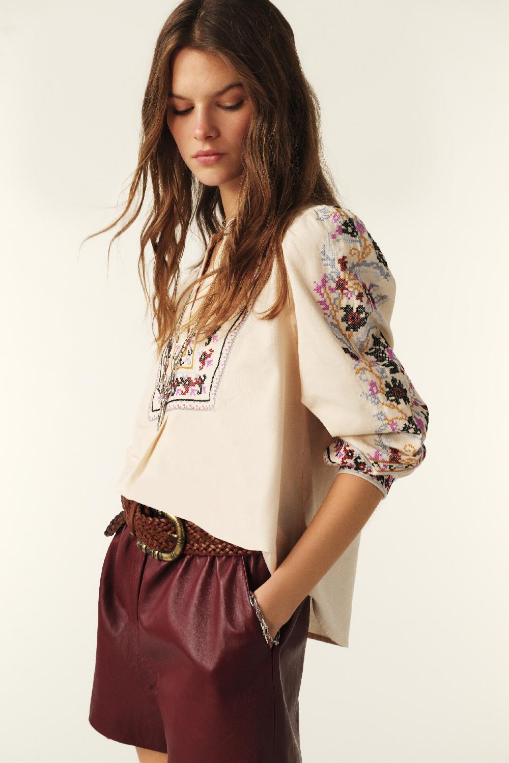 Ba&sh Blouse BrodéE Caloe Blanc Ecru