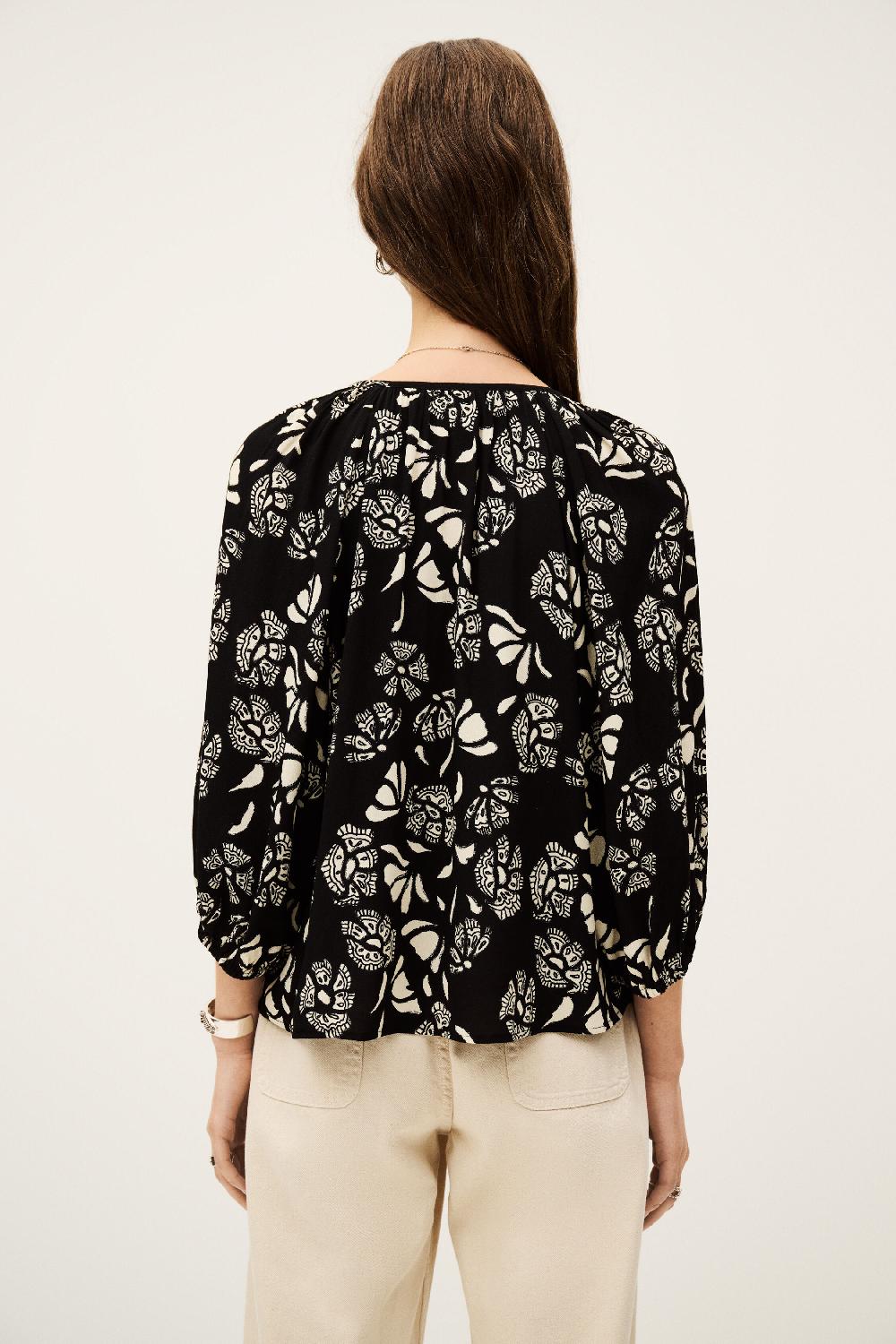 Ba&sh Blouse Courte Ample Aura Noir