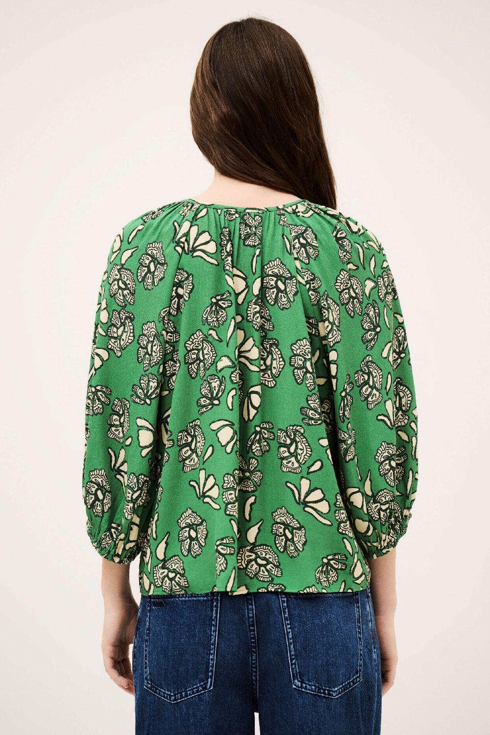 Ba&sh Blouse Courte Ample Aura Vert