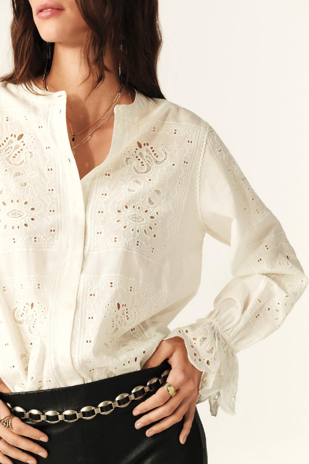 Ba&sh Blouse Manches Bouffantes Soraya Blanc Ecru