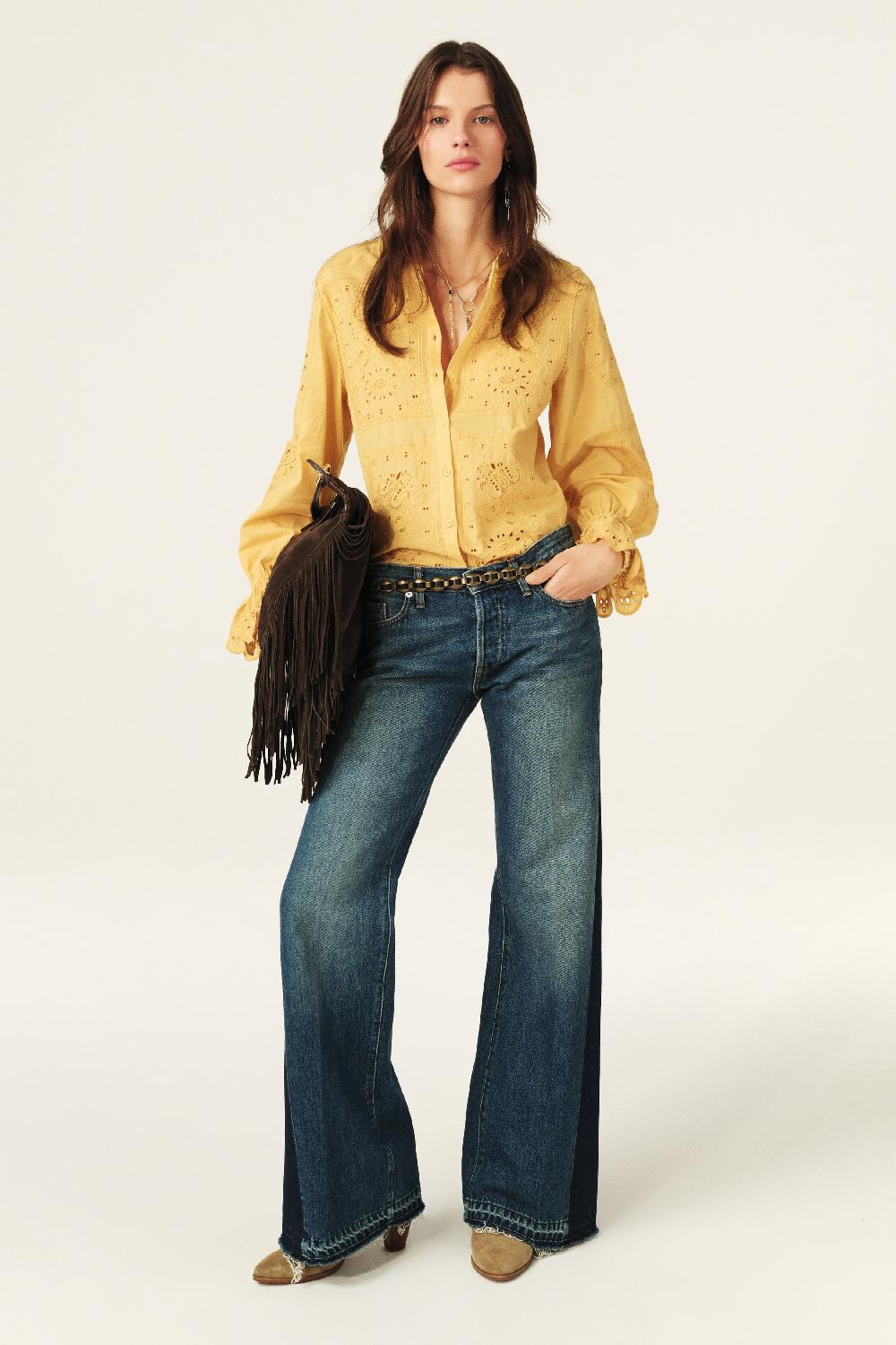 Ba&sh Blouse Manches Bouffantes Soraya Jaune