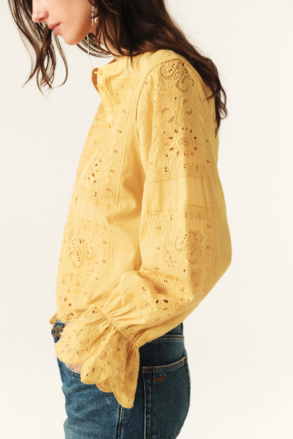 Ba&sh Blouse Manches Bouffantes Soraya Jaune