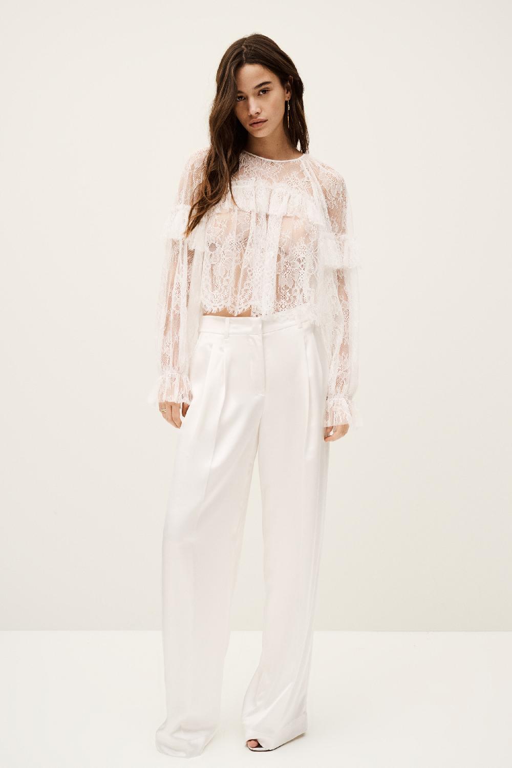 Ba&sh Blouse Manches Courtes Clavio Blanc