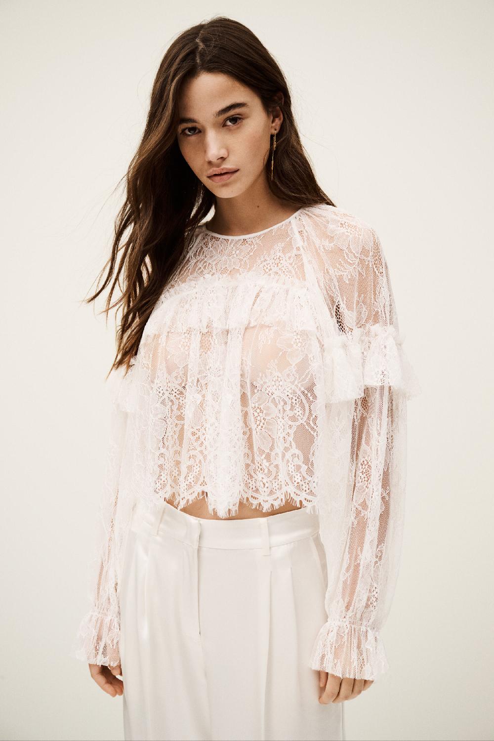 ba&sh Blouse Manches Courtes Clavio Blanc