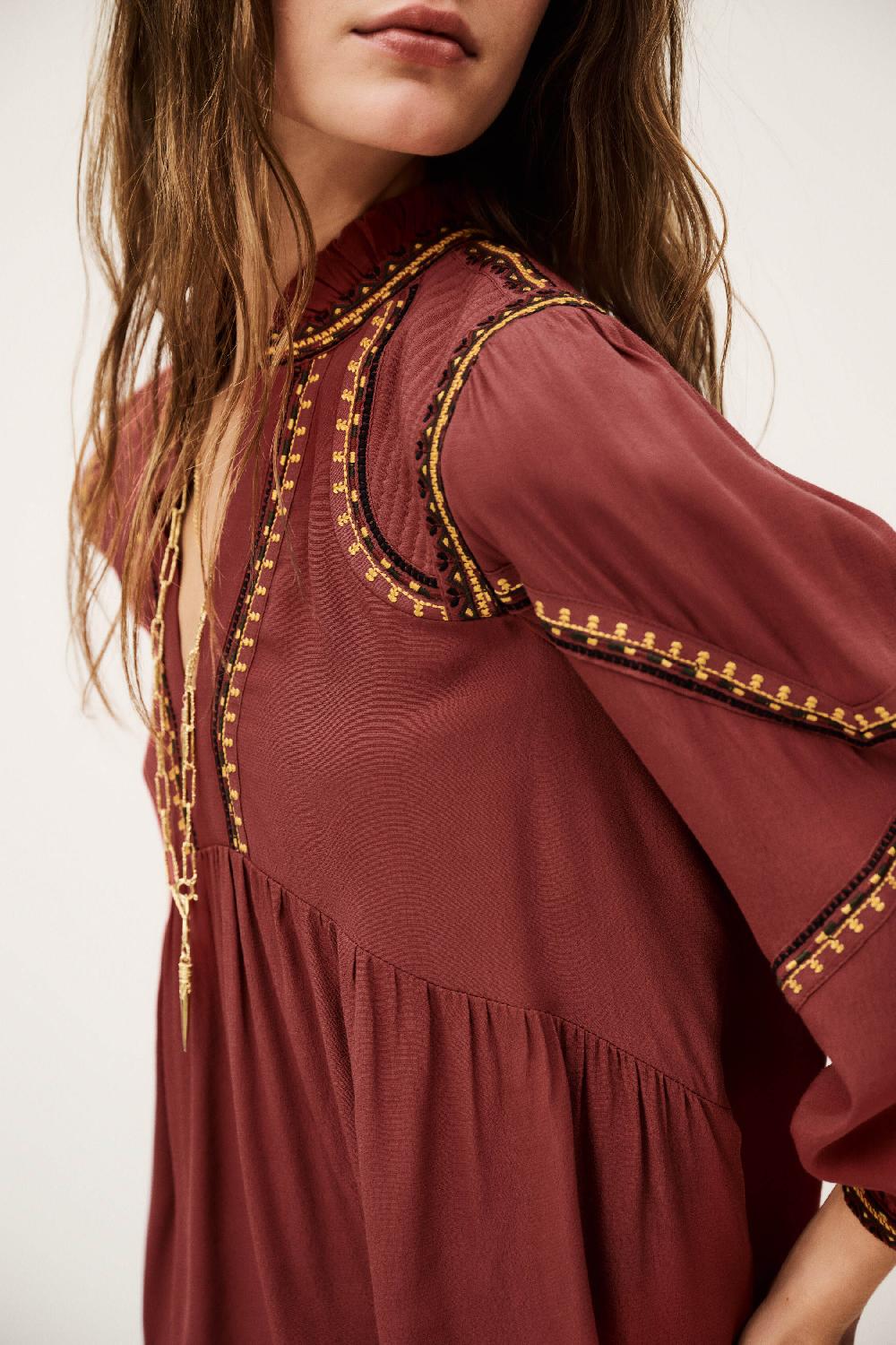 Ba&sh Blouse Manches Longues Talsie Rouge