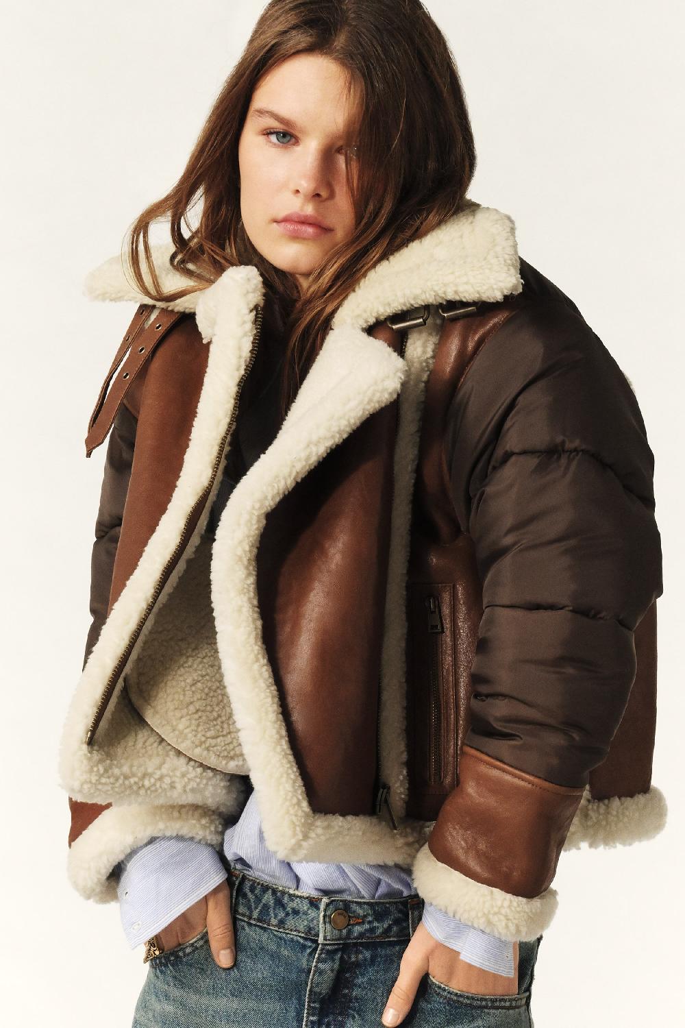 Ba&sh Blouson Court Explora Marron