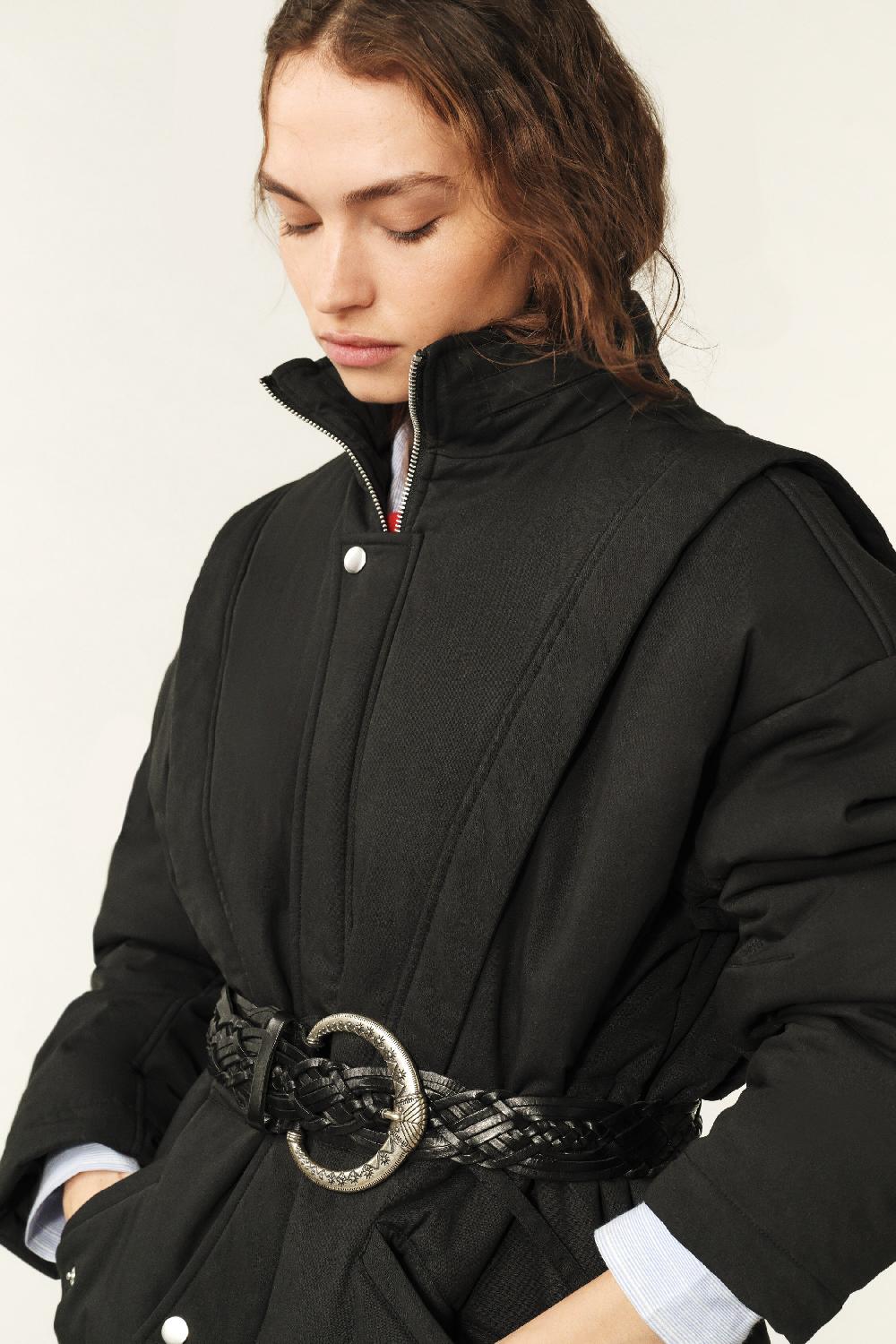 Ba&sh Blouson Court Zippé Varda Noir