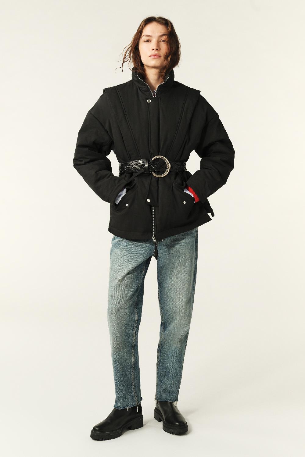 Ba&sh Blouson Court Zippé Varda Noir