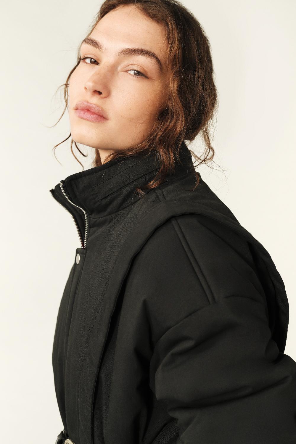 Ba&sh Blouson Court Zippé Varda Noir