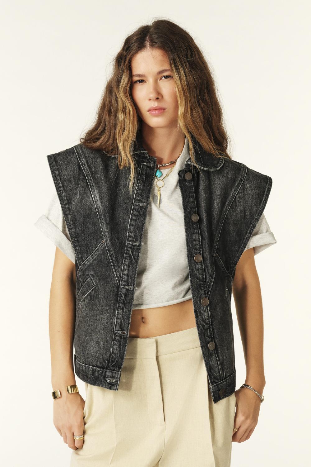 Ba&sh Blouson En Jean Max Noir