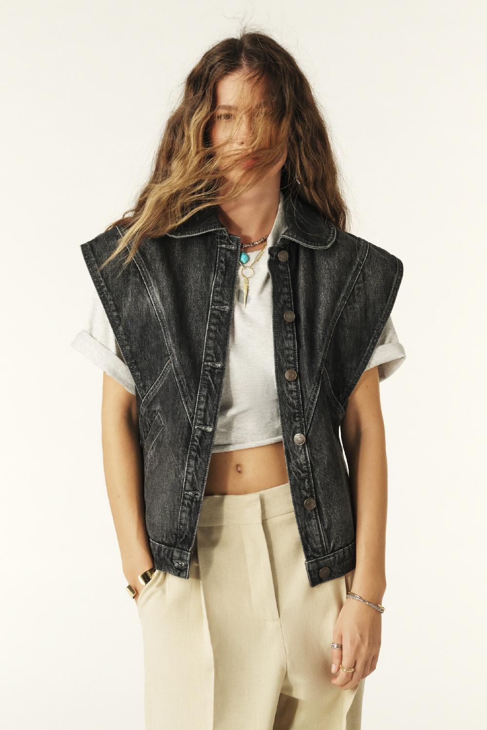 Ba&sh Blouson En Jean Max Noir