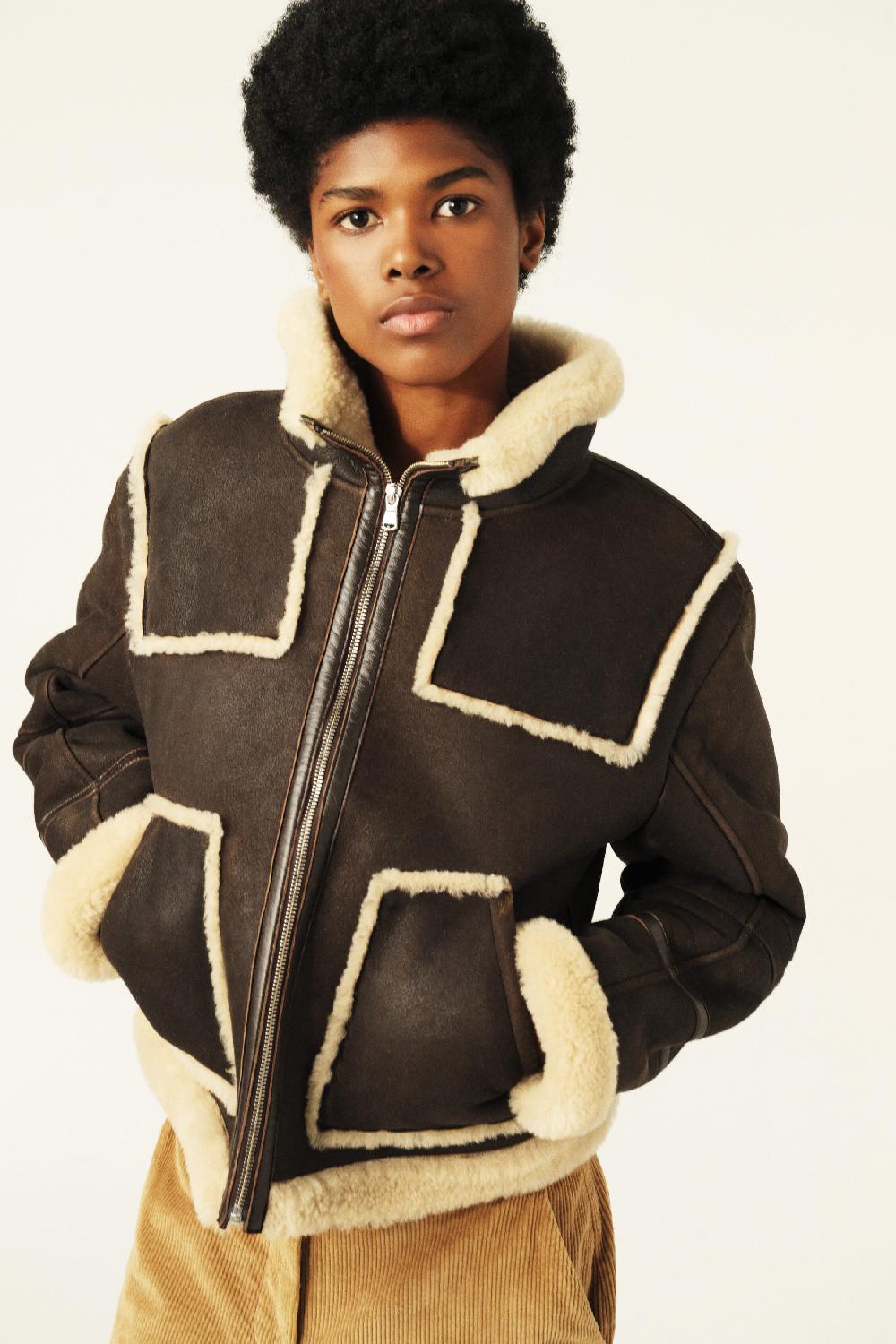 Ba&sh Blouson En Peau Melvin Carbone