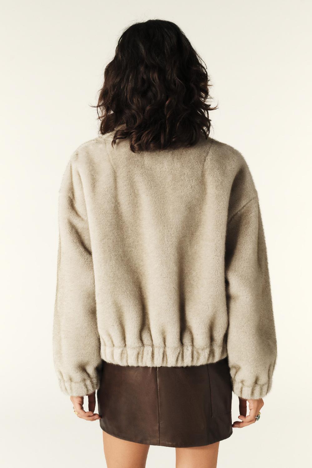 Ba&sh Blouson Fausse Fourrure Paros Gris