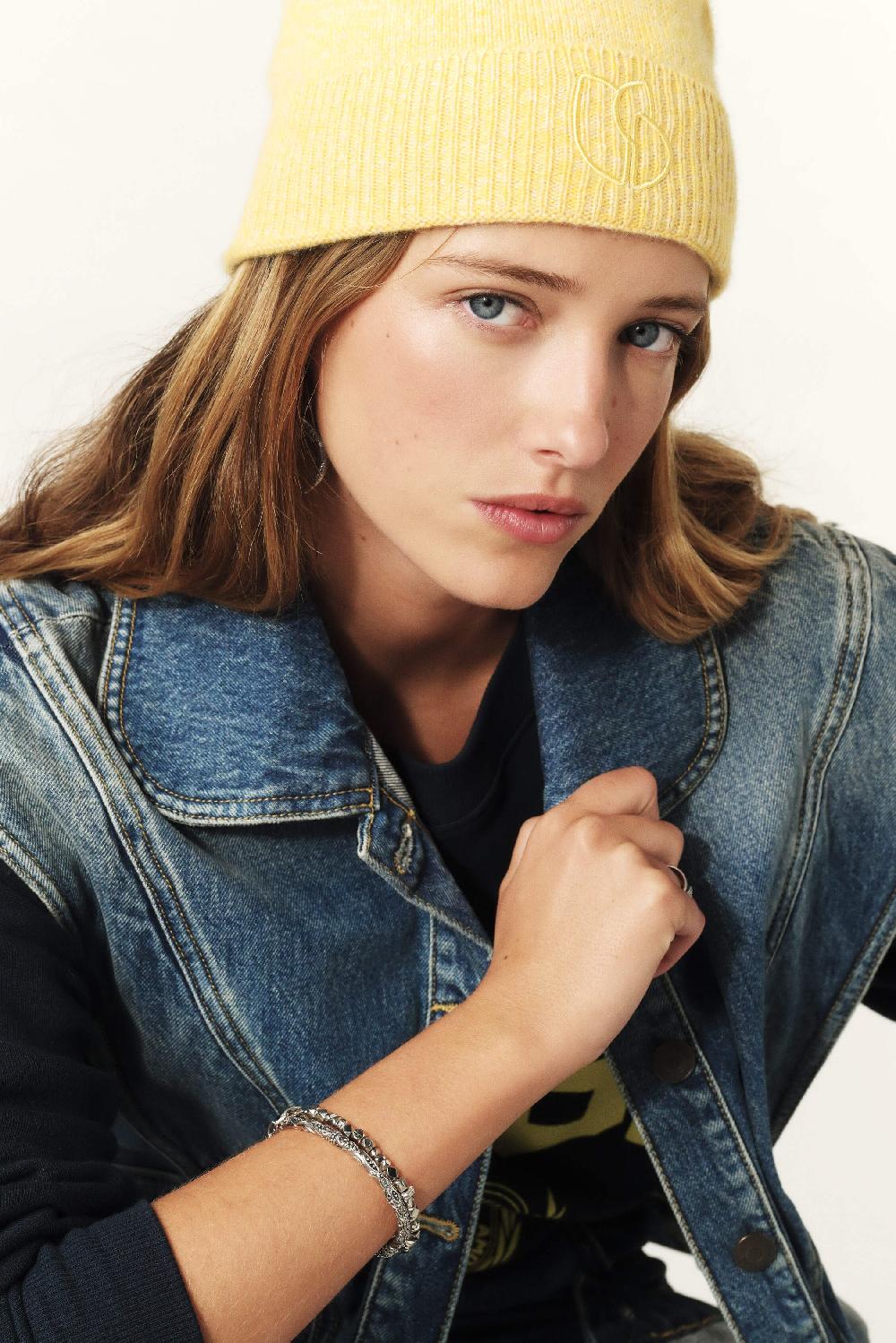 Ba&sh Bonnet Bord Retourné Cobo Jaune