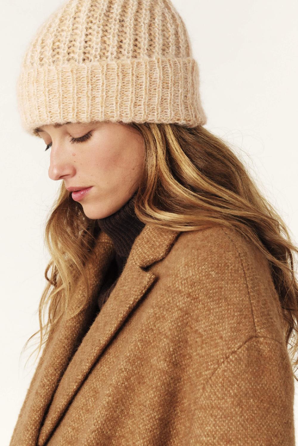 Ba&sh Bonnet En Maille Sander Jaune