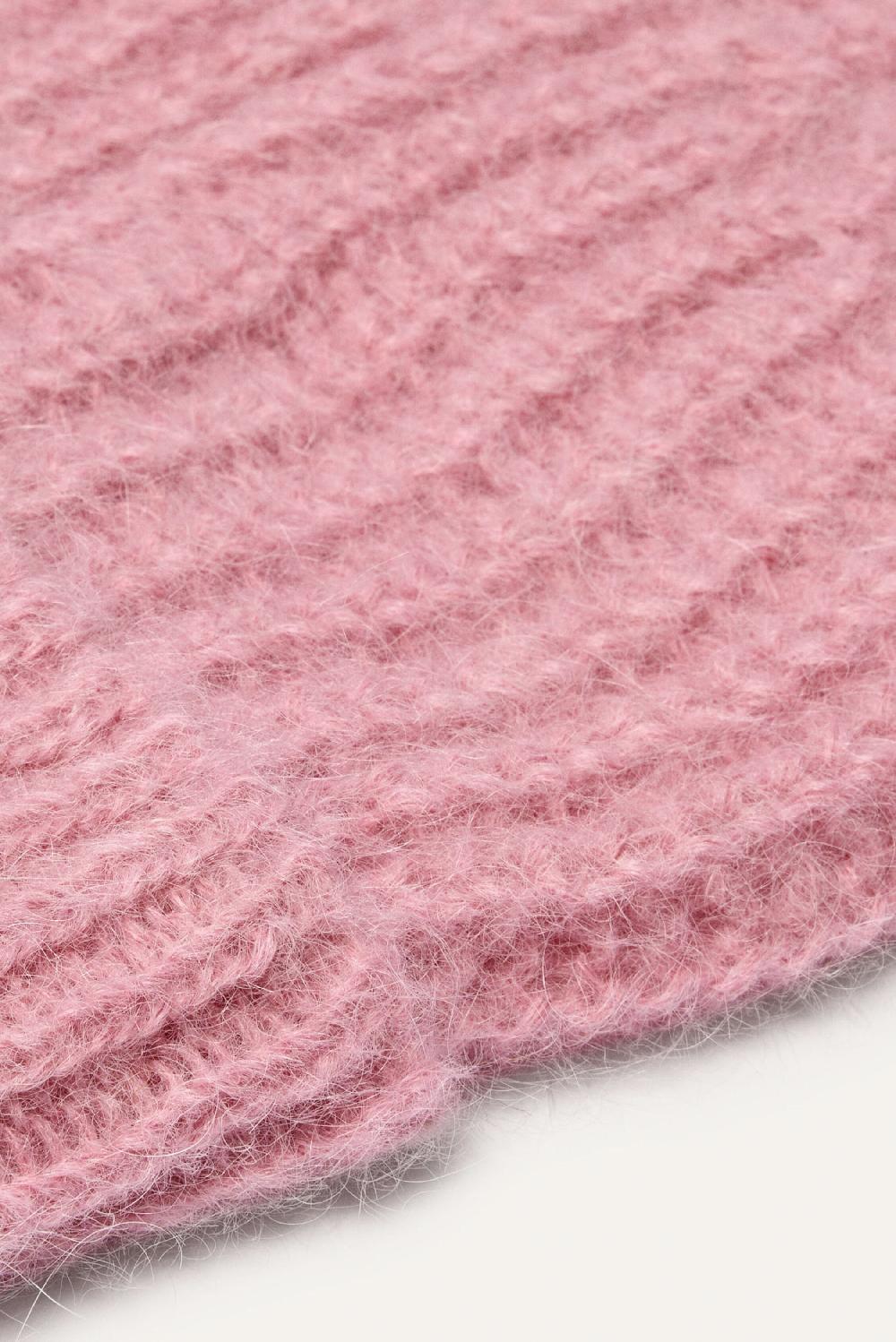 Ba&sh Bonnet En Maille Sander Rose