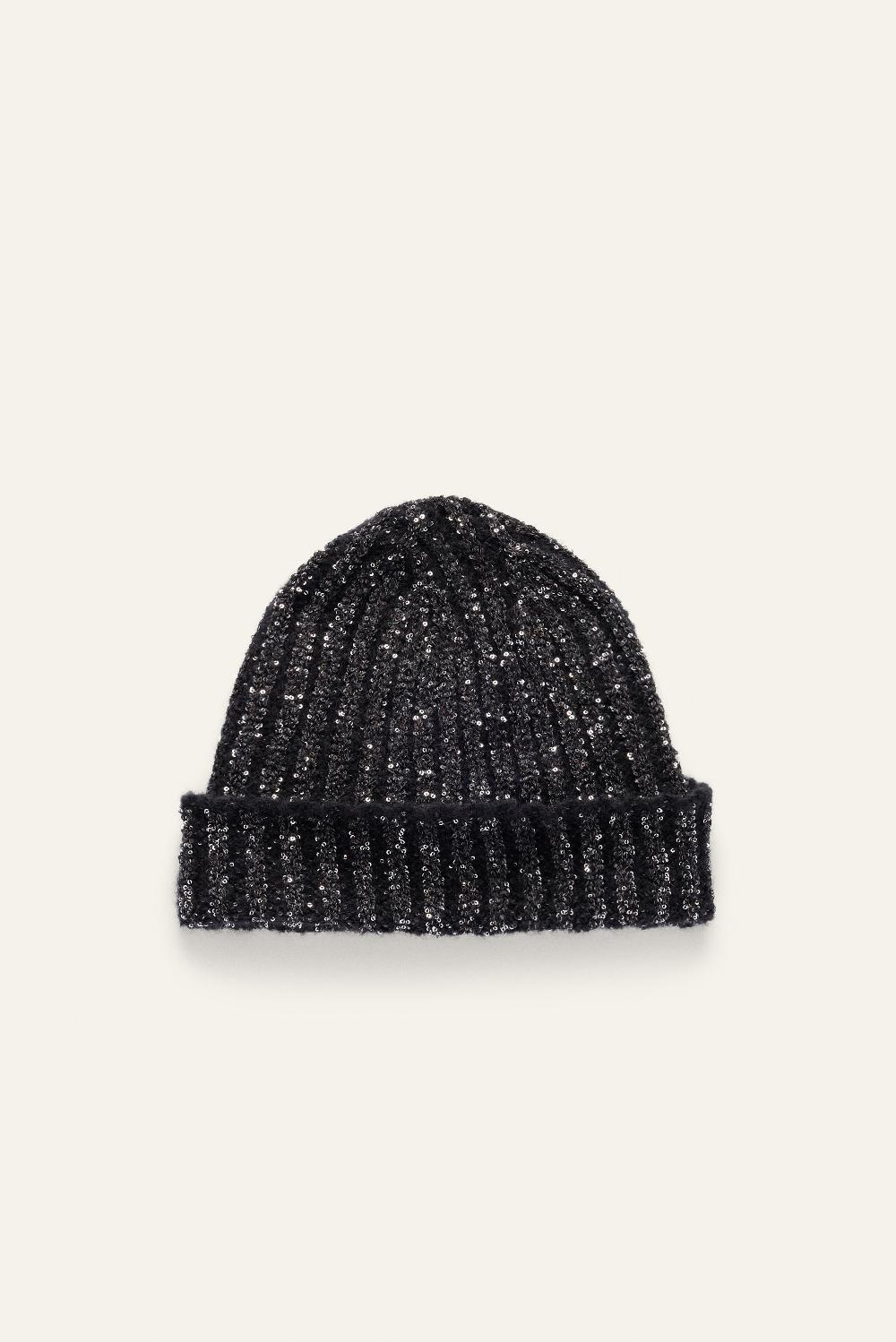 ba&sh Bonnet Maille éPaisse Nesto Noir