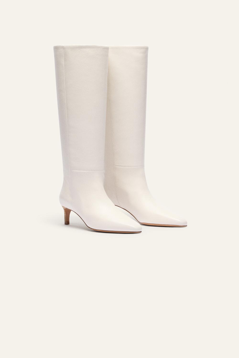 Ba&sh Botte à Talon Clairette Blanc Ecru