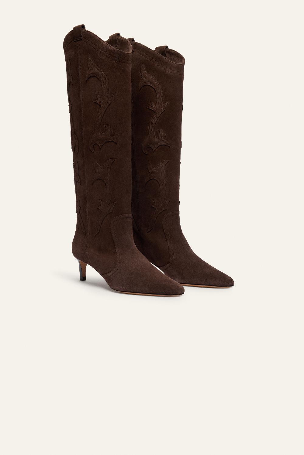 Ba&sh Bottes Bout Carré Cimelia Chocolat