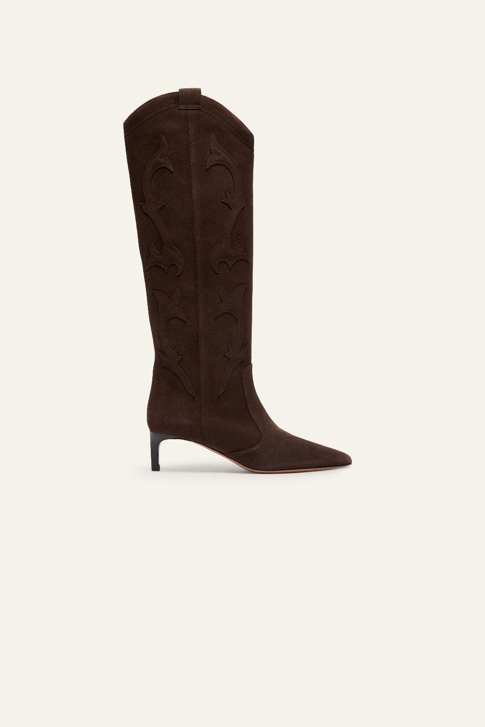 ba&sh Bottes Bout Carré Cimelia Chocolat