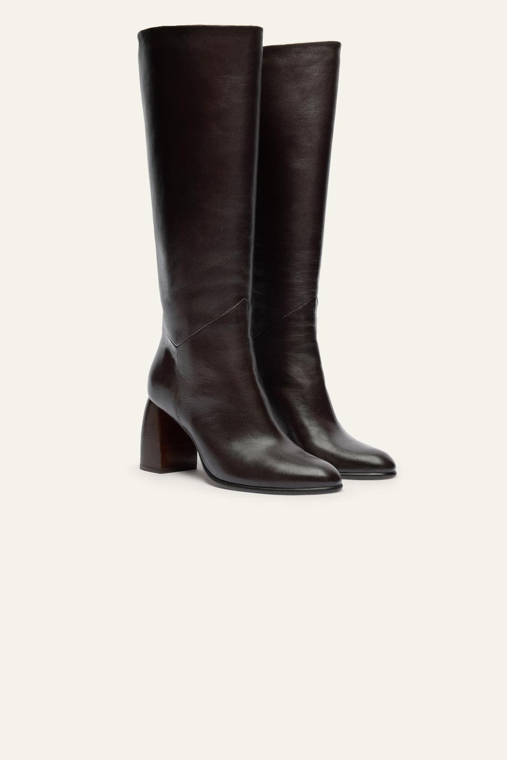Ba&sh Bottes Talon Haut Colusa Chocolat