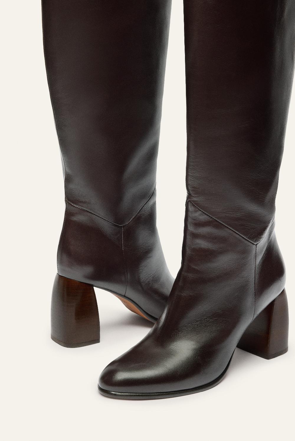 Ba&sh Bottes Talon Haut Colusa Chocolat