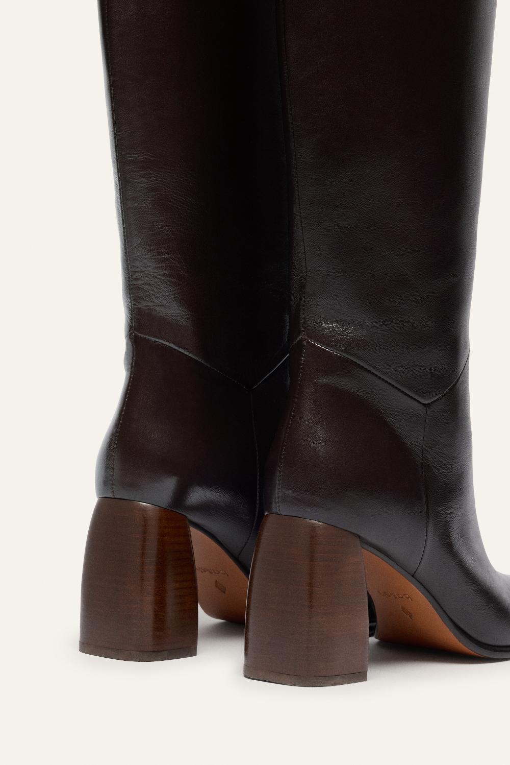 Ba&sh Bottes Talon Haut Colusa Chocolat