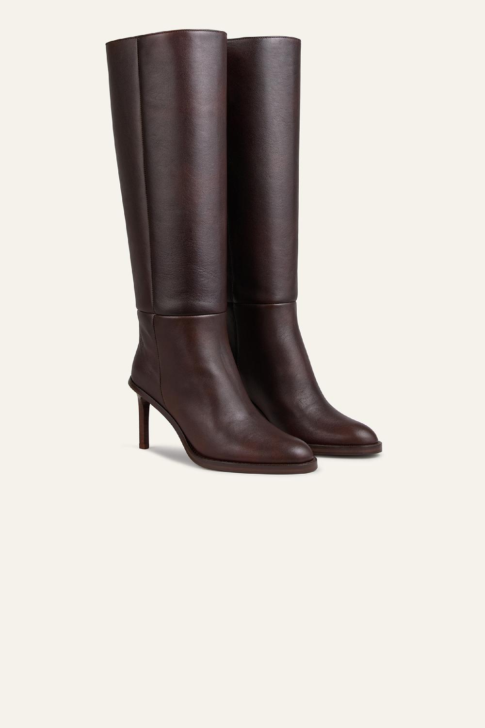 Ba&sh Bottes Talons Aiguille Claudia Marron