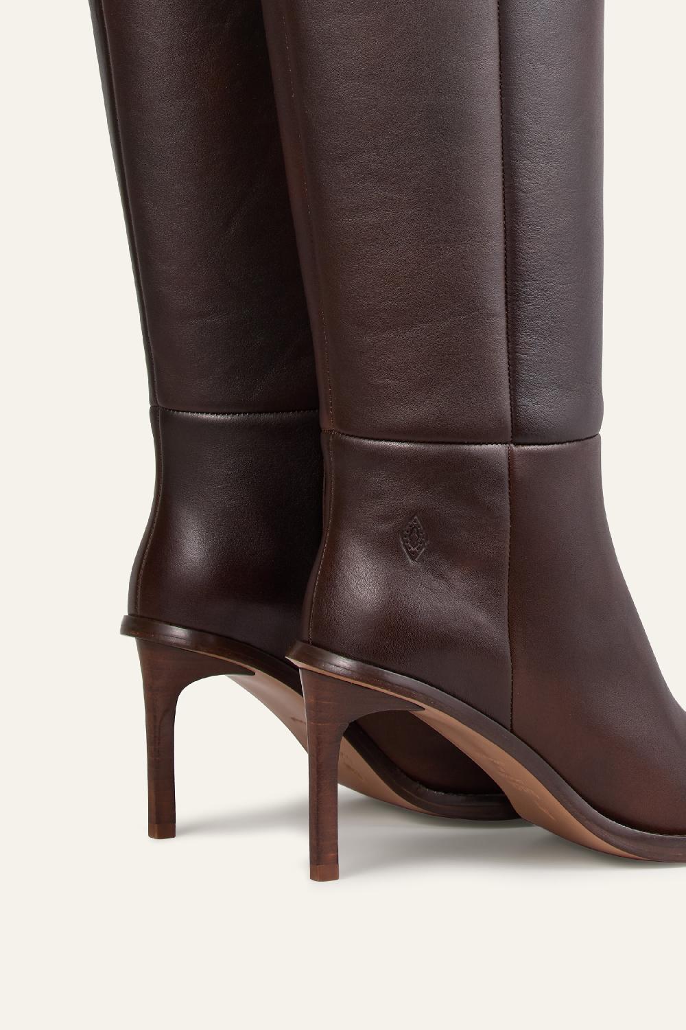 Ba&sh Bottes Talons Aiguille Claudia Marron