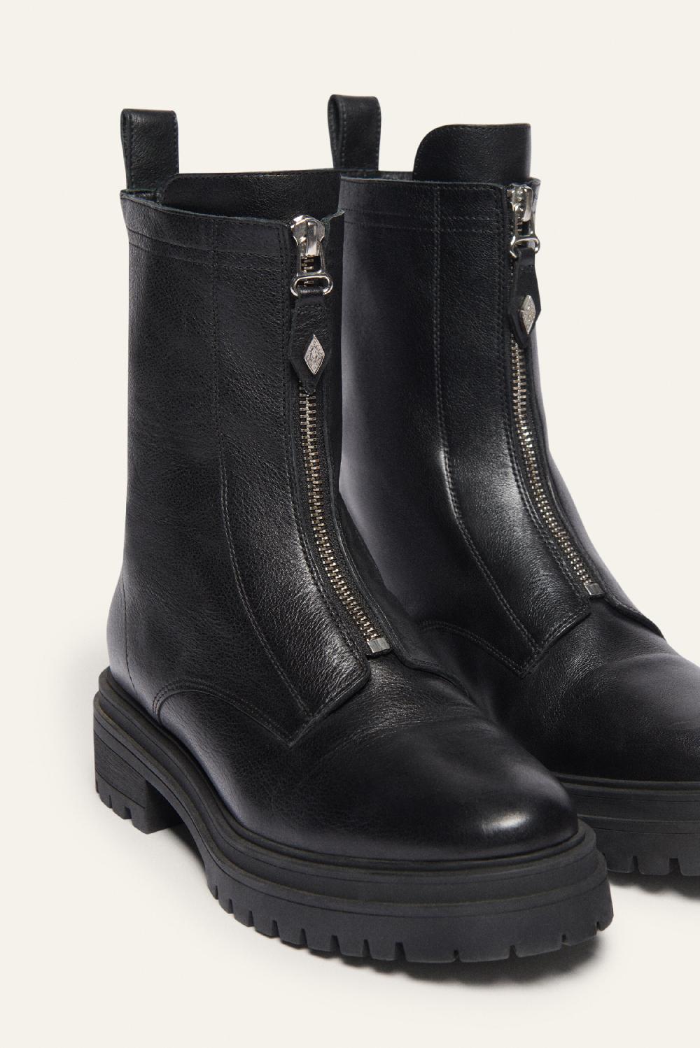 Ba&sh Bottes Zip Avant Carl Noir