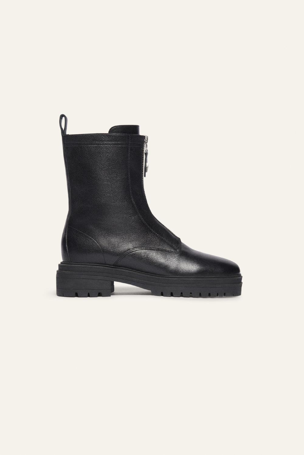 Ba&sh Bottes Zip Avant Carl Noir