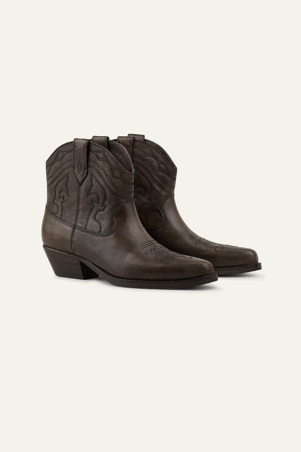 Ba&sh Bottines En Cuir Clyde Marron