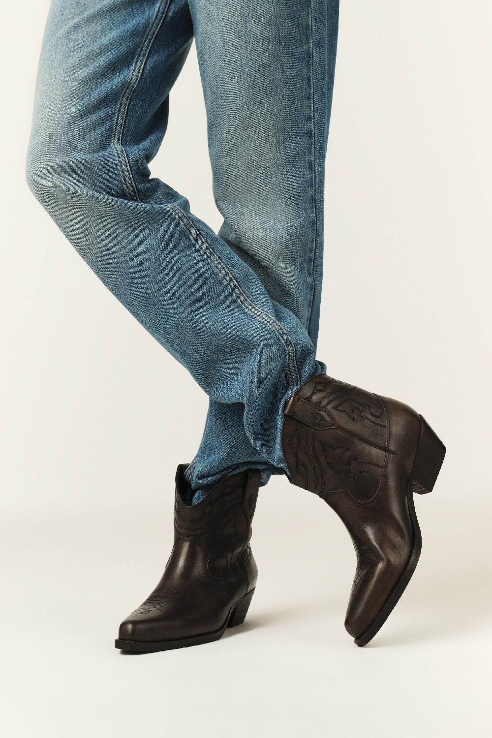 Ba&sh Bottines En Cuir Clyde Marron