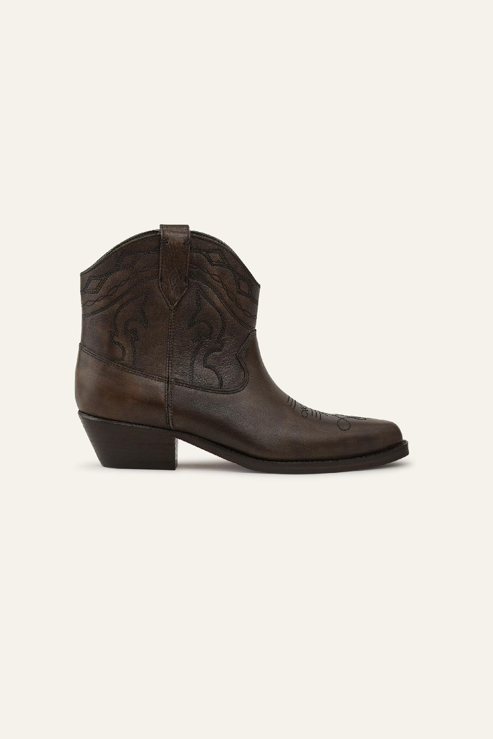 ba&sh Bottines En Cuir Clyde Marron