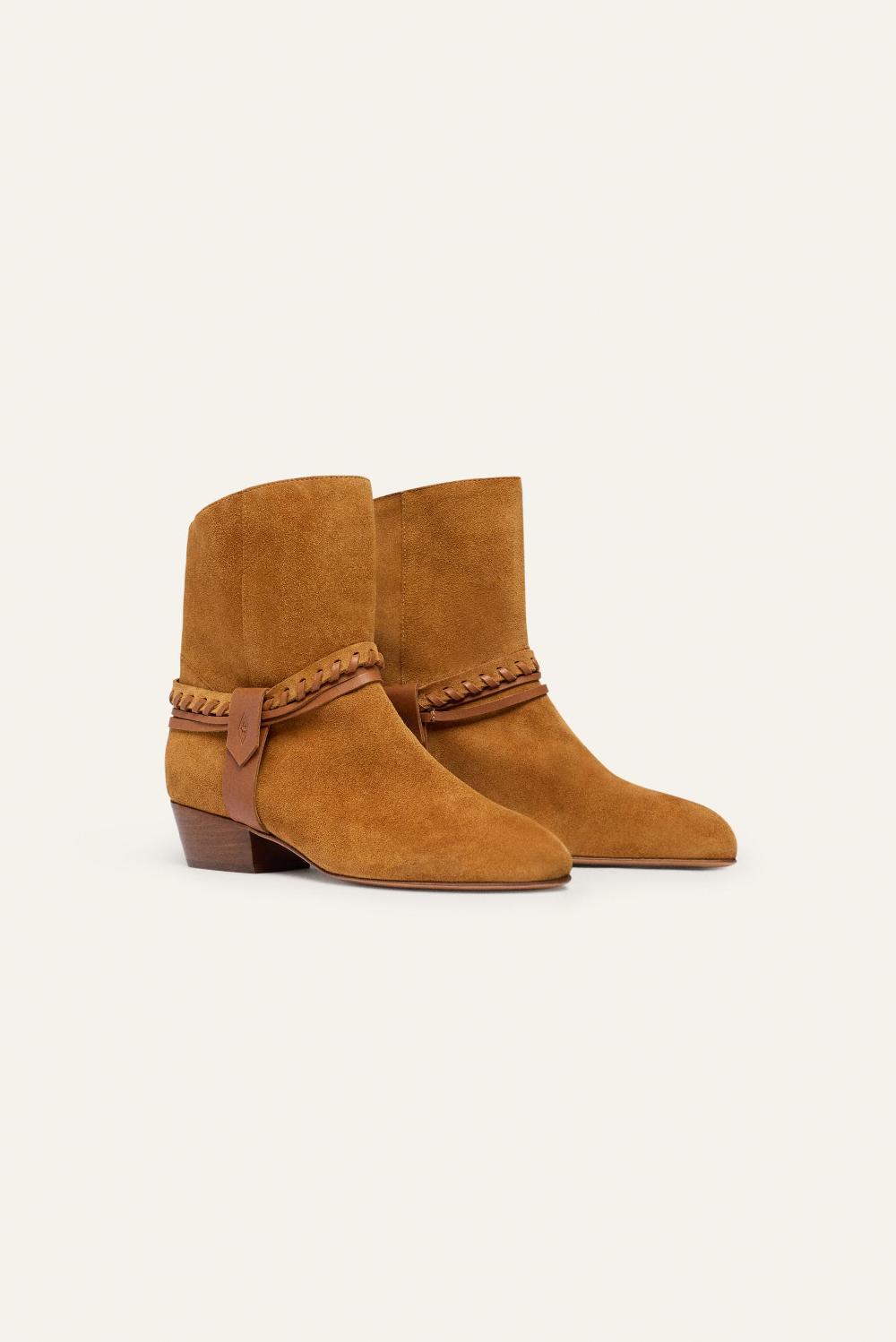Ba&sh Bottines Haut Biseauté Cavannah Marron