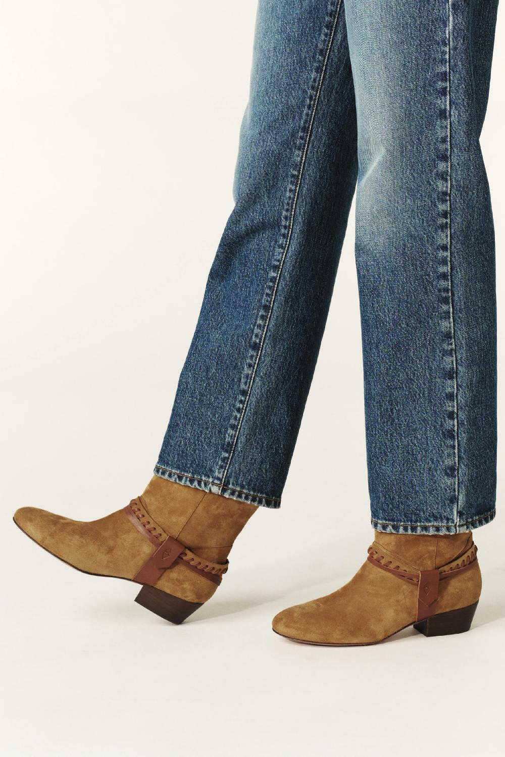 Ba&sh Bottines Haut Biseauté Cavannah Marron