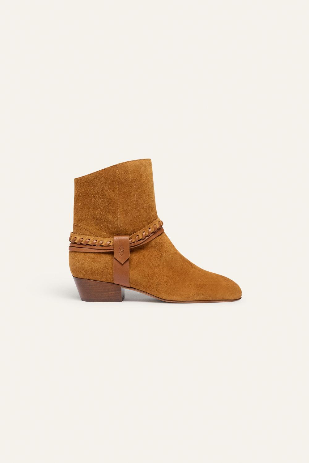 ba&sh Bottines Haut Biseauté Cavannah Marron