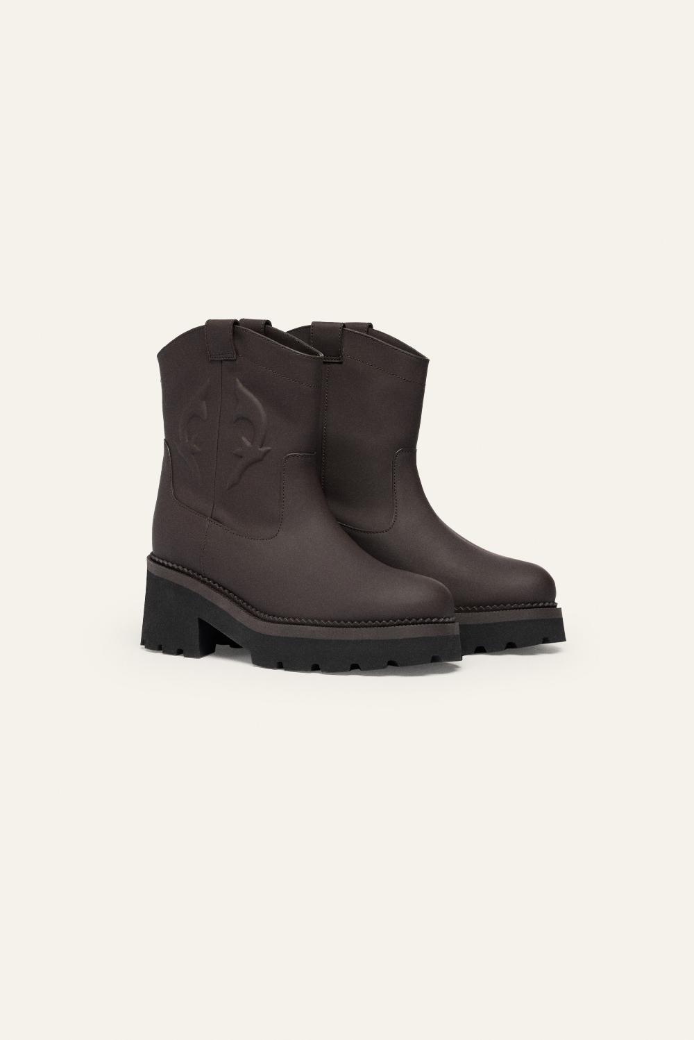 Ba&sh Bottines Semelle éPaisse Chuva Chocolat