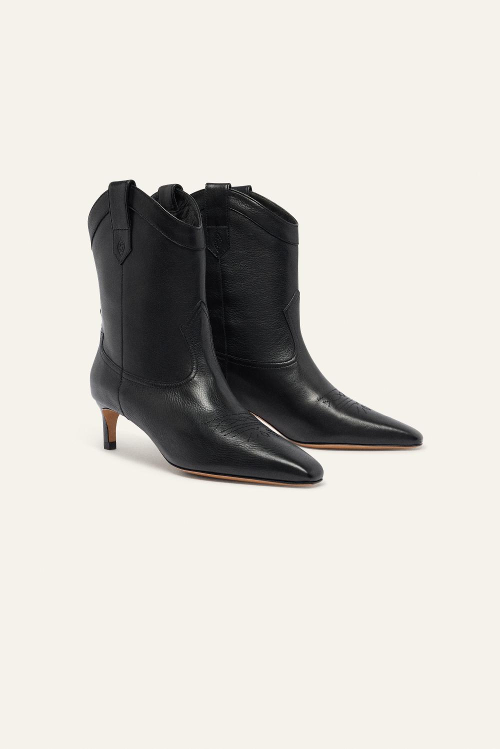 Ba&sh Bottines Style Western Ciago Noir