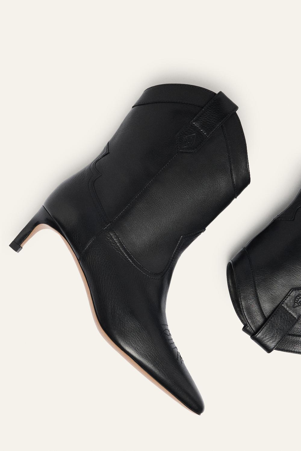 Ba&sh Bottines Style Western Ciago Noir