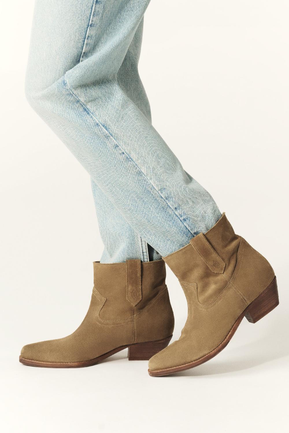 Ba&sh Bottines Style Western Cray Kaki