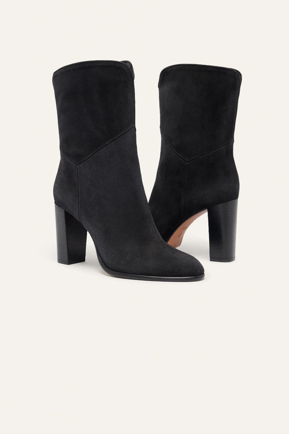 Ba&sh Bottines Talon Haut Covington Carbone