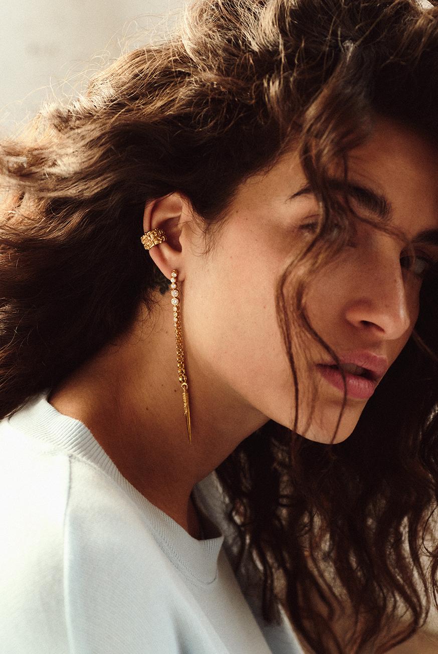 Ba&sh Boucle D'Oreille En Argent Jayden Dore