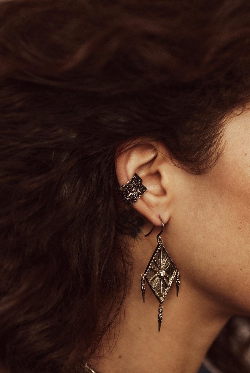 Ba&sh Boucle D'Oreille En Argent Soul Gris