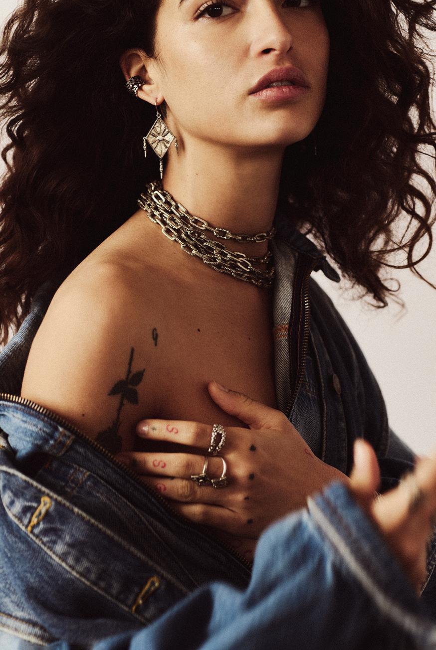 Ba&sh Boucle D'Oreille En Argent Soul Gris