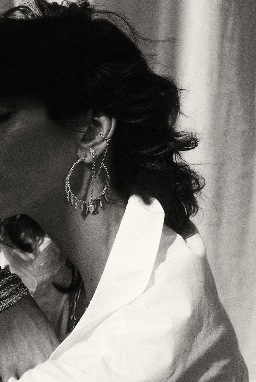 Ba&sh Boucle D'Oreille Okami Gris