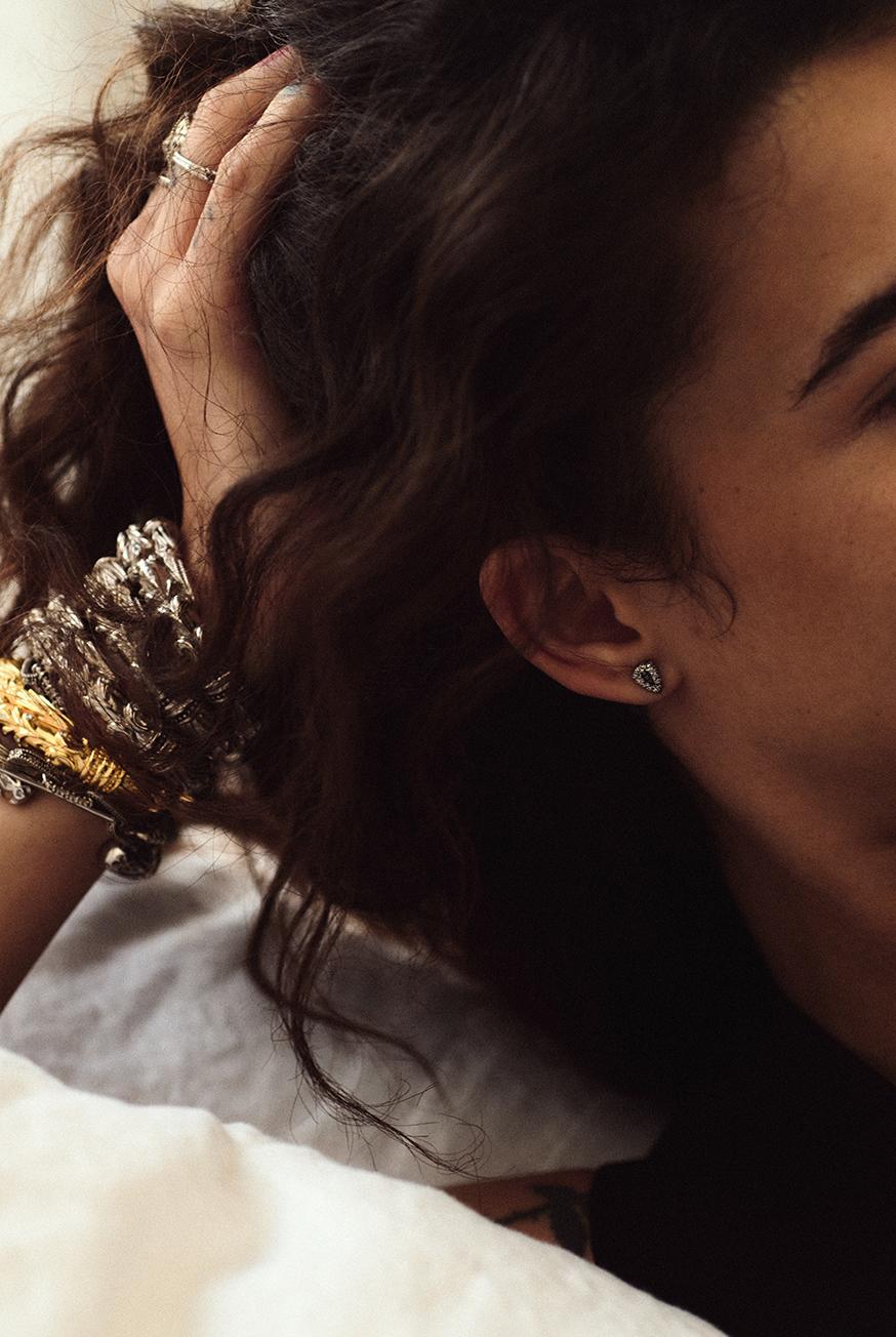 Ba&sh Boucles D'Oreilles En Argent Santana Gris