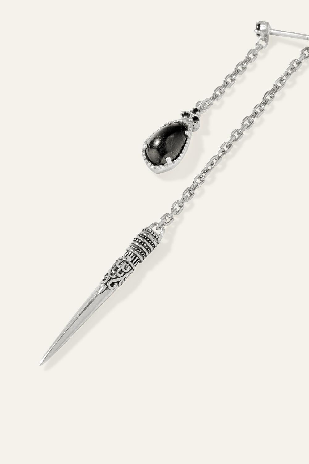 Ba&sh Boucles D'Oreilles Pendentifs Oskar Gris