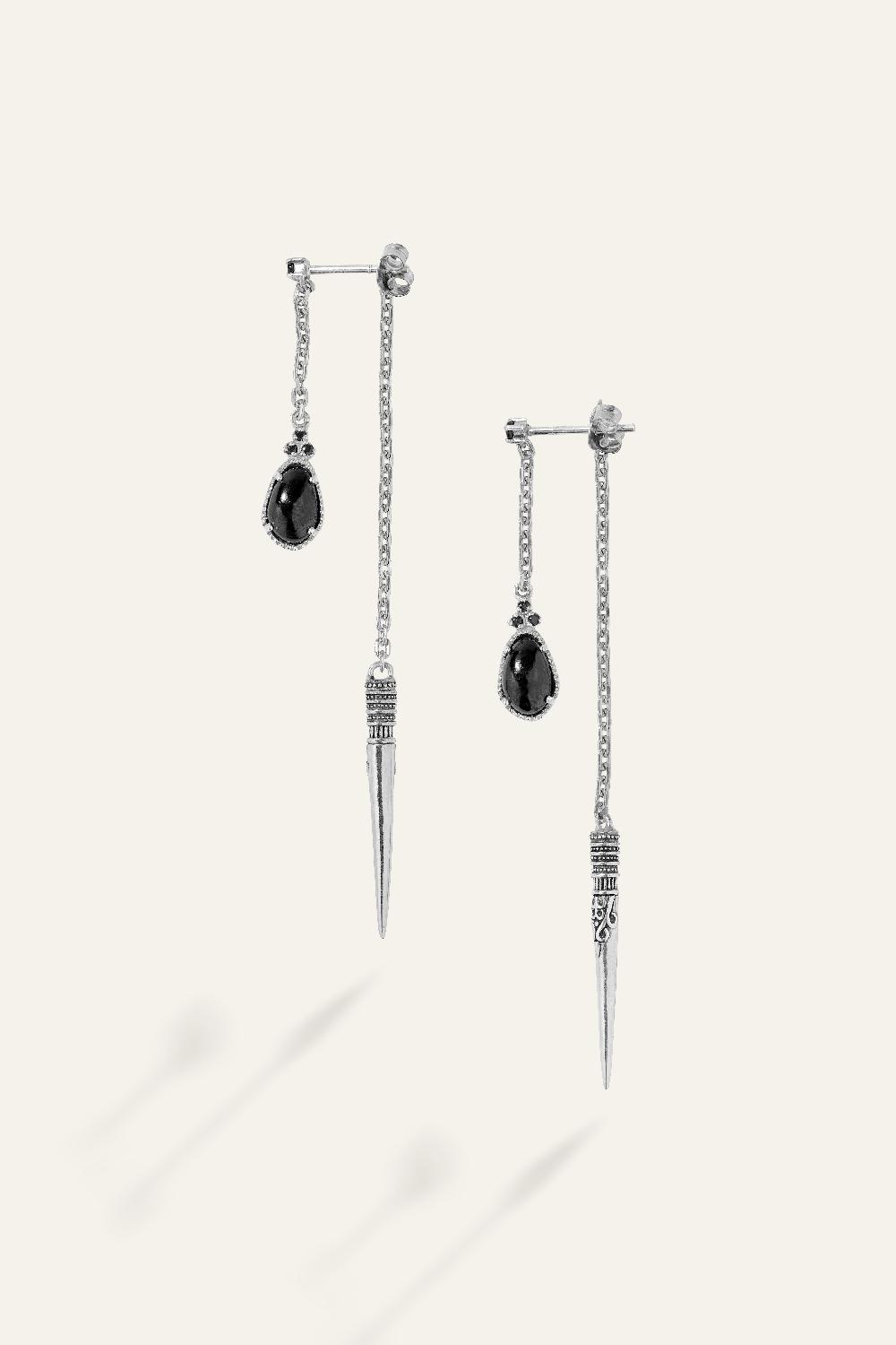 Ba&sh Boucles D'Oreilles Pendentifs Oskar Gris