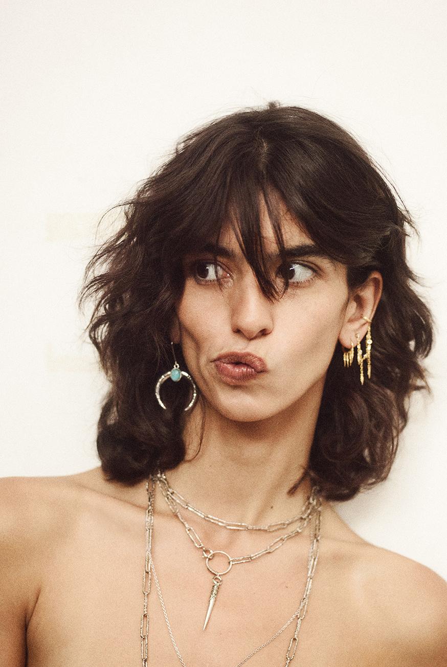 Ba&sh Boucles D'Oreilles Wooly Gris